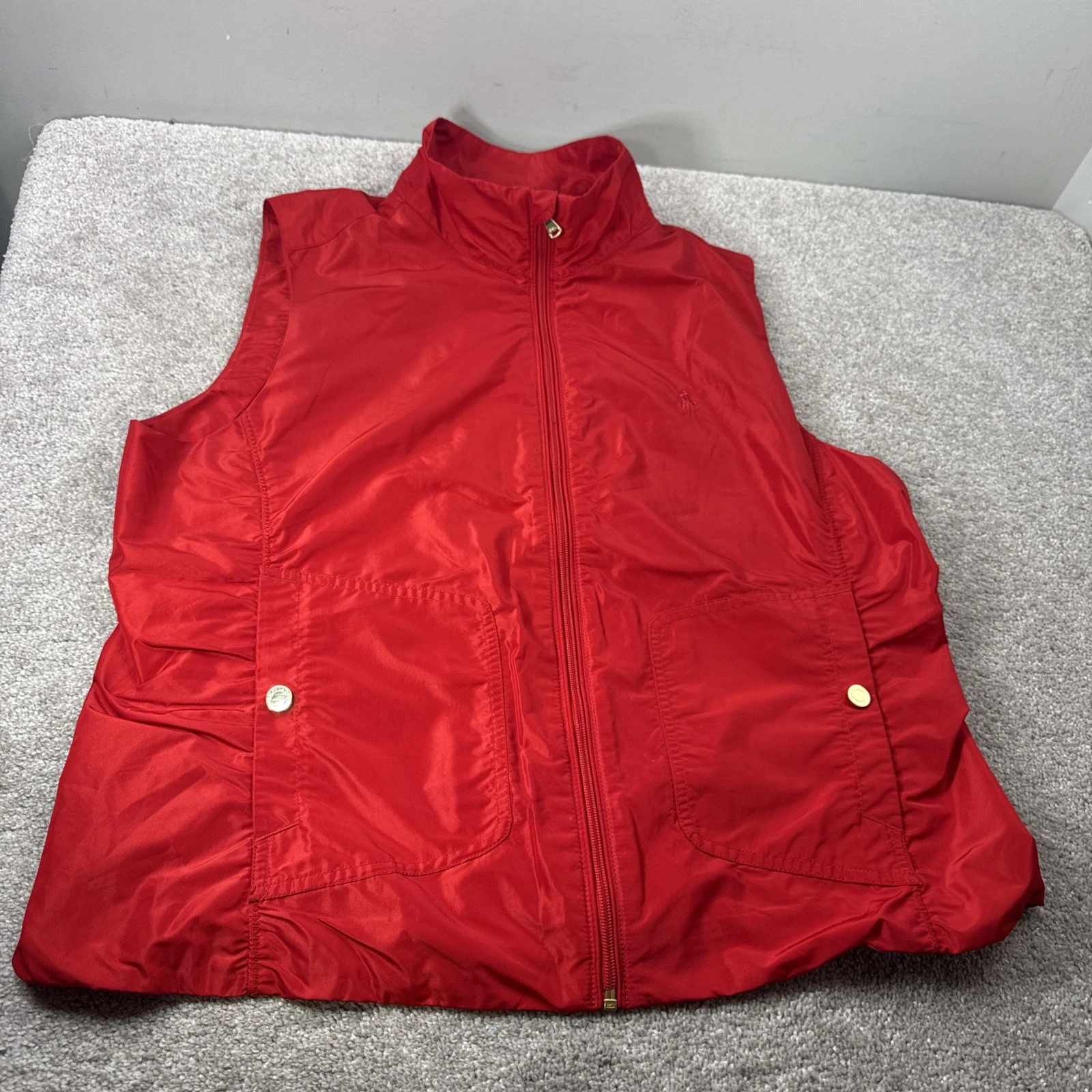 Ralph Lauren GOLF Vest Mens XL Red Logo Full Zip Golf Outdoors Work Windbreaker