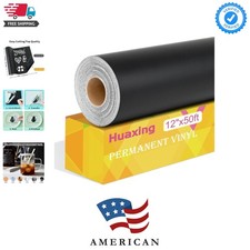 Matte Black Permanent Vinyl 12 X 50ft Permanent Adhesive Vinyl Roll For All... Matte Black Permanent Vinyl 12 X 50ft Permanent Adhesive Vinyl Roll For All...