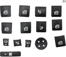 14Pcs Inner Door Power Window Switch Button Covers Trim Sticker R Color: Black