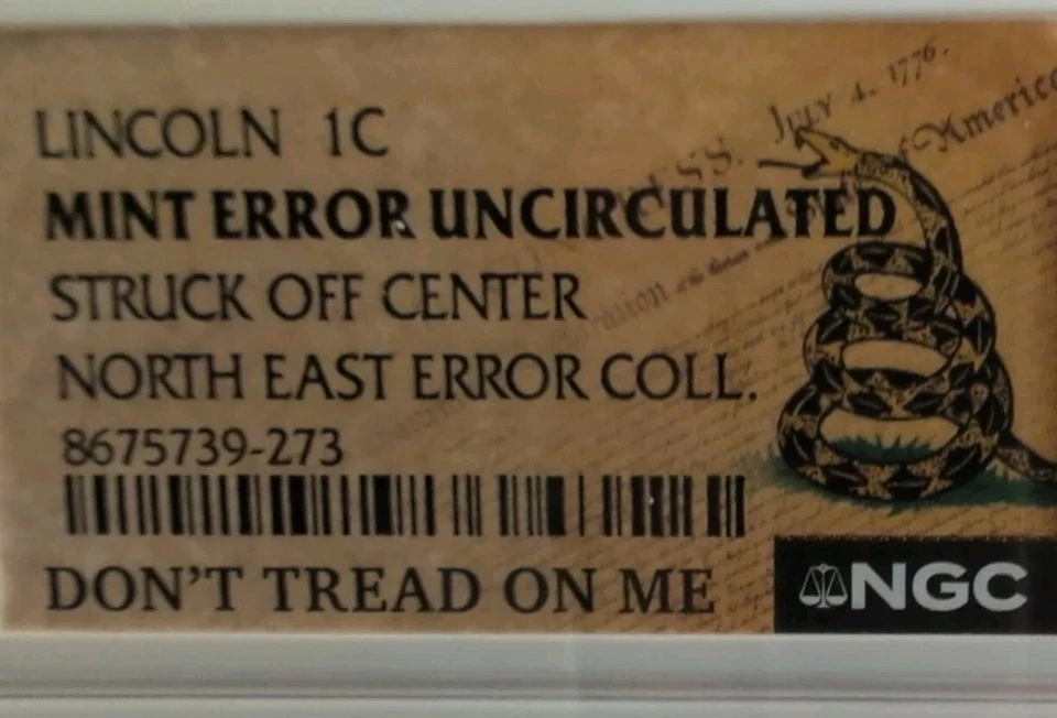 1999/2000P LINCOLN CENT NGC MINT ERROR BROADSTRUCK NORTH EAST ERROR COLLECTION - Image 4 of 4