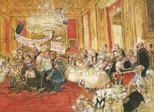 Jan Sanders We Like Champagne Too Humorous Maritime Theme Color Print 1970's