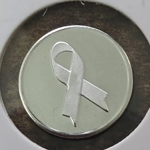 CANCER HEALTH AWARENESS RIBBON 1g 1 gram .999 Fine Pan Silver Company Round Coin