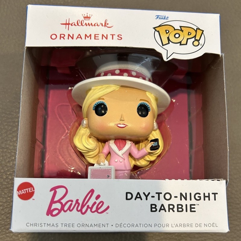New 2025 Barbie Ornament NIB Day To Night Funko Pop Exclusive Hallmark Mattel