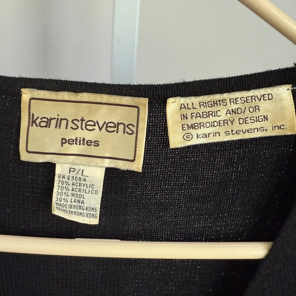 De Colección Karin Stevens Bordado Lagenlook Bruja Cárdigan Suéter Vestido Talla L Foto 4 de 4