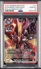 2022 DIGIMON BT09-BOOSTER X RECORD ALTERNATE ART #111 ALPHAMON: OURYUKEN PSA 10