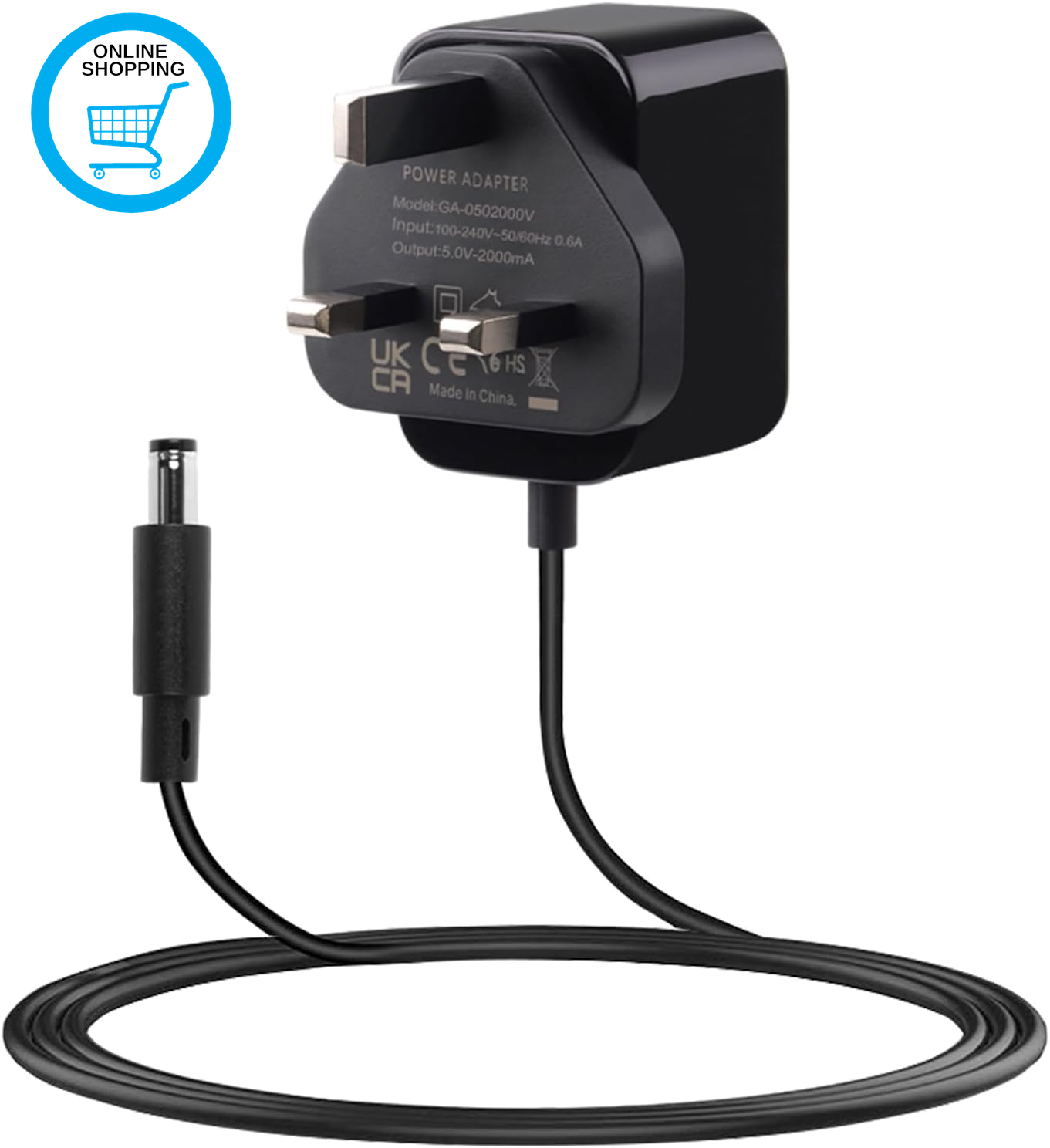 5V 2A Power Supply Adapter 10W UK Plug, AC 100-240V to DC 5 V 2000Ma Switching C