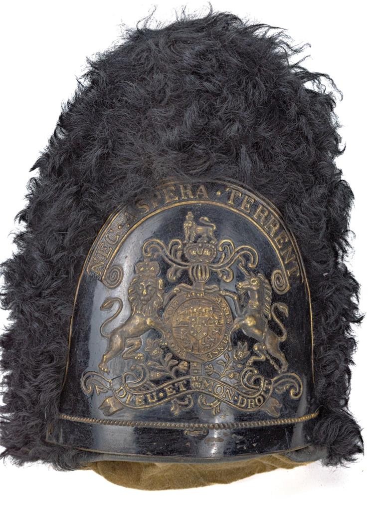 RARE 19th C. DUKE of LANCASTER REGT. WAR of 1812 GRENADIER BEARSKIN MITRE HAT