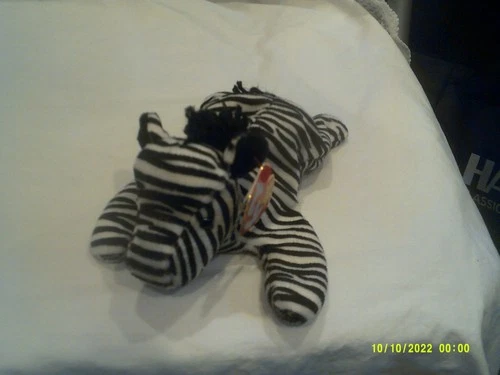 Vtg. Ty Beanie Baby-Ziggy the Zebra-style 4063-org tags-DOB 12/24/1995