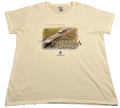 #ad Holland America Line Panama Canal Atlantic Pacific T Shirt Womens 2XL White Tee $5.00