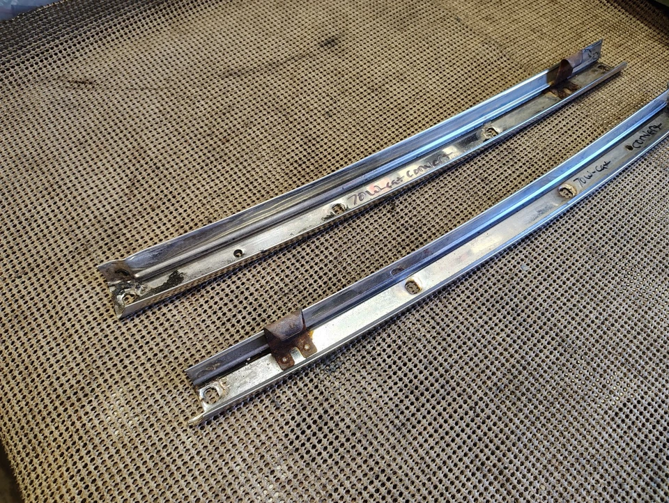 1969-70 Buick Wildcat LeSabre Electra Convertible A-Pillar Weatherstrip Channels - Image 3 of 4