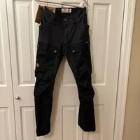 Fjallraven Keb Trousers Curved Womens US 26 Regular Black Trekking Pants NWT
