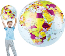 24 Inch Inflatable Globe Giant Inflatable Earth Globe Toys Large Blow up Beach B