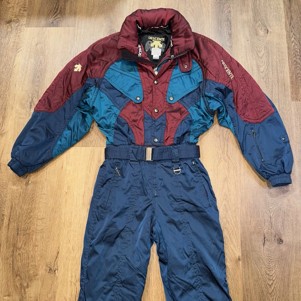 Descente 滑雪套装男式中号连体雪地服雪地围兜复古复古 90 年代连身裤 — 第 4/4 张图片