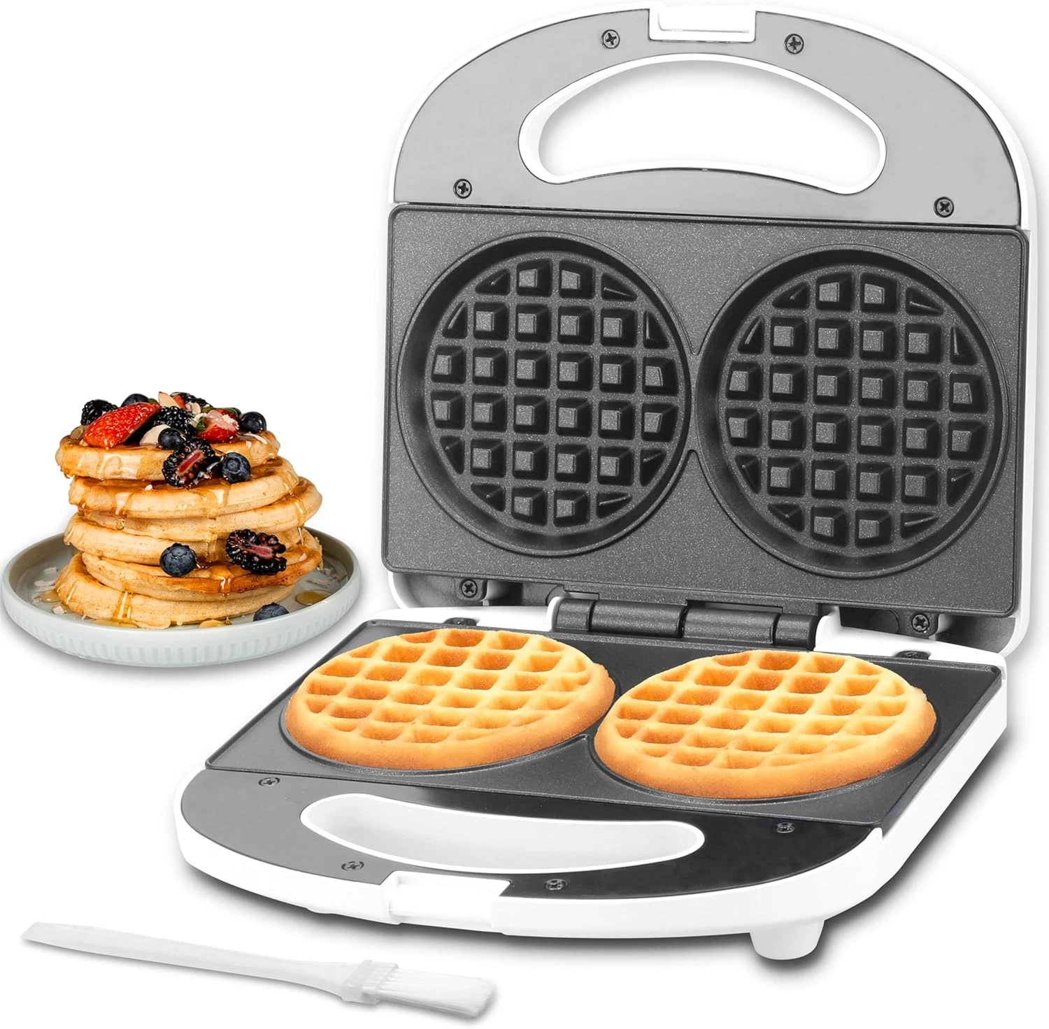 Double Mini Waffle Maker, 4-Inch Chaffle Maker | Small Waffle Iron for Keto, Has
Opens in a new wind