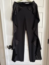 Alice+Olivia Women’s Black Ruffle dress Pants Size 4 $395