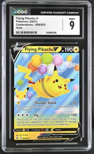 Pokémon GRADED Flying Pikachu V 006/025 Celebrations 9 CGC ENGLISH