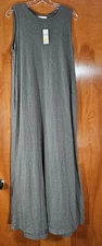Velvet by Graham & Spencer Edith Sleeveless Cotton Maxi Dress Small Moss Green