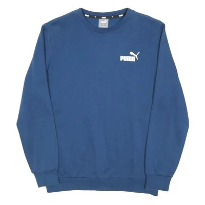 PUMA Sweatshirt S Coton Mélangé Col Rond Bleu Logo Puma Casual - Photo 1/4