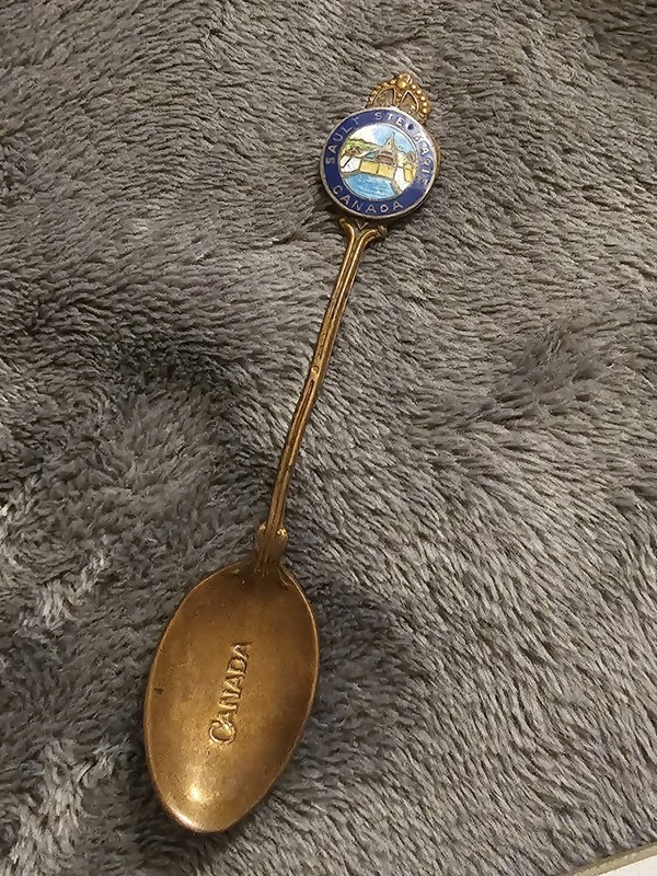 Vintage Sault Ste. Marie Canada Suvonier Spoon Copper Used Collectible