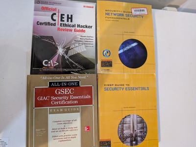 Hacking CyberSecurity Books: CEH Ethical Hacker GSEC CISSP Network+ Guides