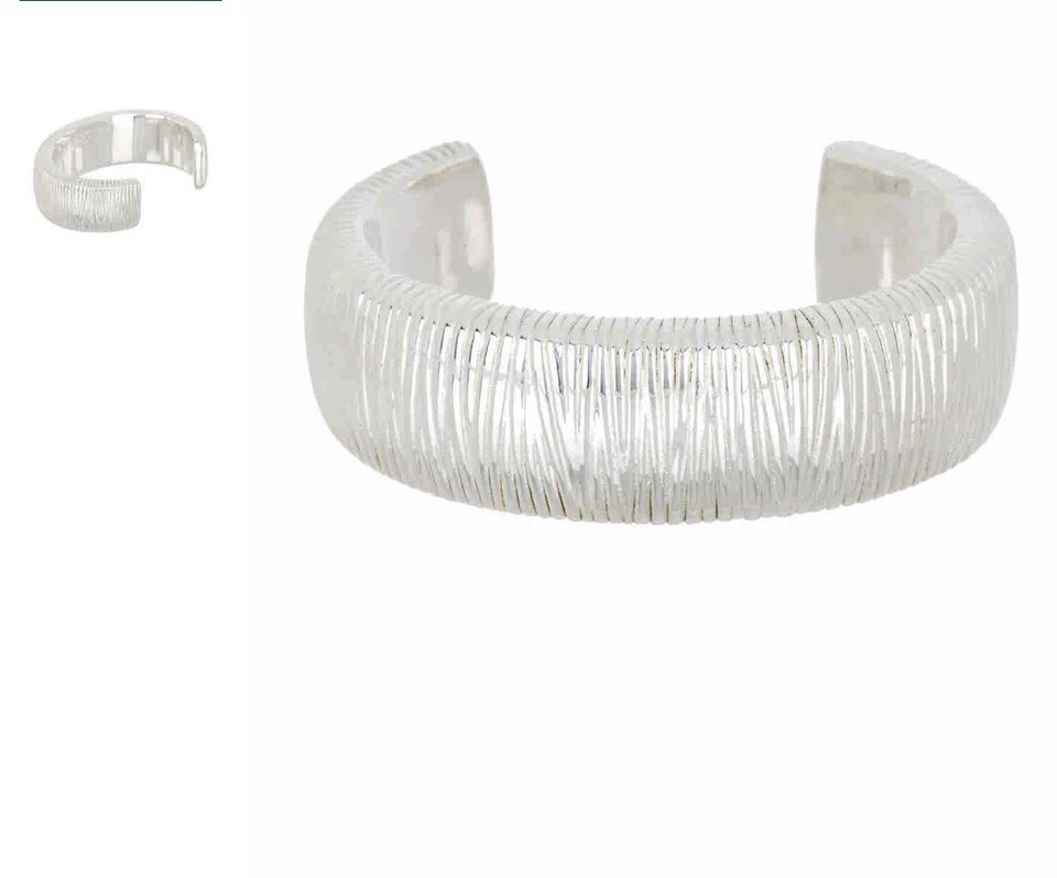 НОВЫЙ С ЯРЛЫКАМИ SIMON SEBBAG ИЗ ЧИСТОГО СЕРЕБРА СПИРАЛЬ ТОНКИЙ МАНЖЕТЫ 2» W 6» L - Изображение 4 из 4