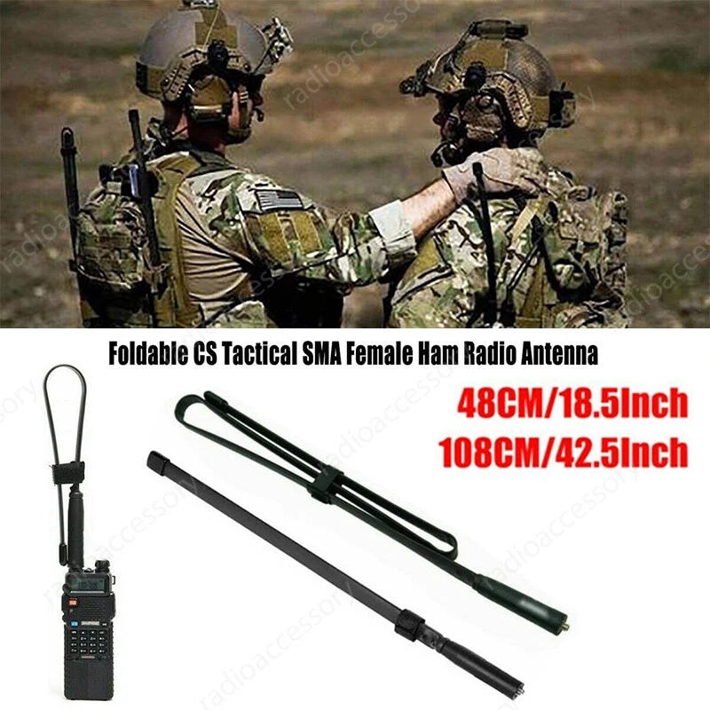 Antena táctica femenina SMA de 42,5"" VHF/UHF 18,9" para radio Baofeng UV-5R UV-82 Foto 2 de 4