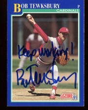ST LOUIS CARDINALS mlb BOB TEWKSBURY words to kids SIGNED autograph 2317