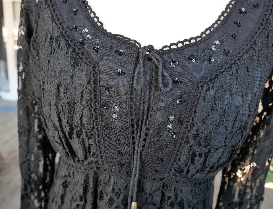 Sportalm Kleid Spitze Lydia schwarz Sommer Hängerchen Gr. 38 Dirndl Trachten - Bild 2 von 4