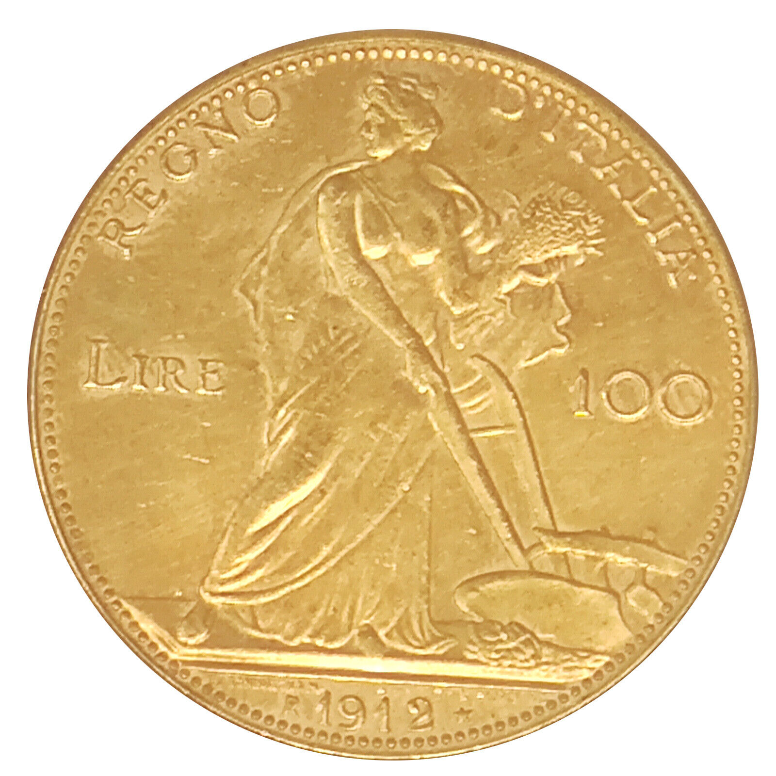 COPIA moneta Regno ITALIA 100 lire 1912 Vittorio Emanuele III ARATRICE 34.95mm