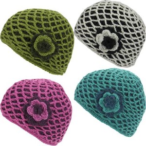 hat with flower on side