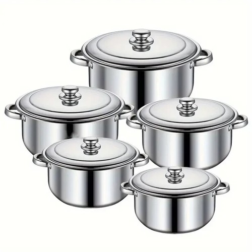 10 Piece Cookware Set Nonstick Pots and Pans Home Kitchen Cooking Non Stick NEW - Picture 11 of 13