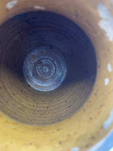 small Terracotta two handled amphora, Has Glazed Interior And Incised Stripes - Picture 7 of 10