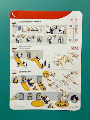 AVIANCA COLOMBIA SAFETY CARD- A320- 2023 | eBay