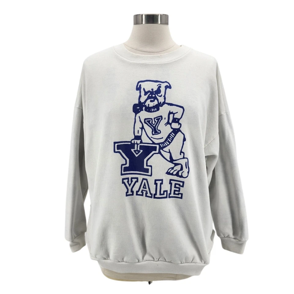 Vintage Yale Womens M/L Sweatshirt Reversible White Logo Bulldog Handsome Dog - Image 2 of 4
