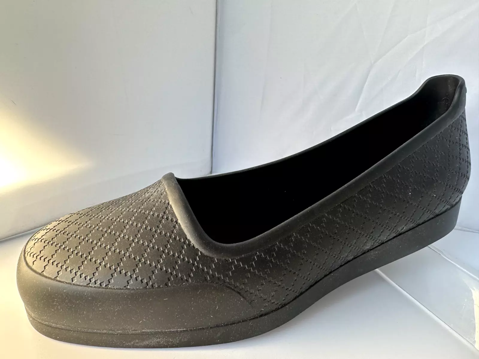 Mocassins de pluie noirs Gucci homme caoutchouc Diamante taille 9 neufs
