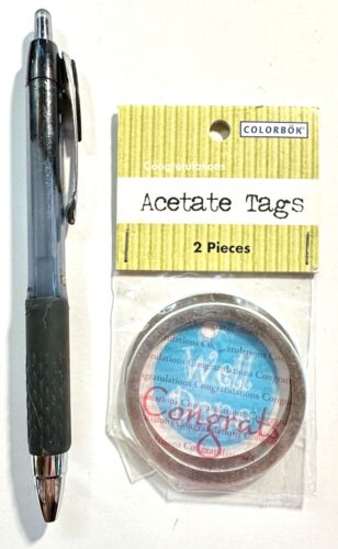 Acetate tags Congrats Stickers Scrapbooking Poster Card Colorbok