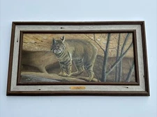 STEVEN BOYD ORIGINAL ACRYLIC PAINTING WILDLIFE REALISM CONTEMPORARY BOBCAT