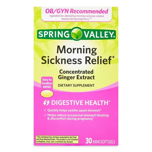 Spring Valley Morning Sickness Relief, 30 Softgels Exp.04/25