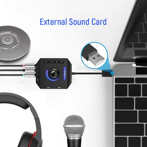 Professional Computer USB Sound Card 7.1 Channel Audio Adapter For PC Laptop - Afbeelding 3 van 10