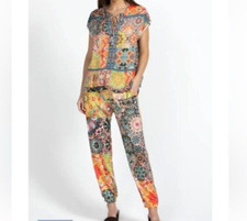 Johnny Was size XS Kaleida Paise blouse and Elsie jogger set