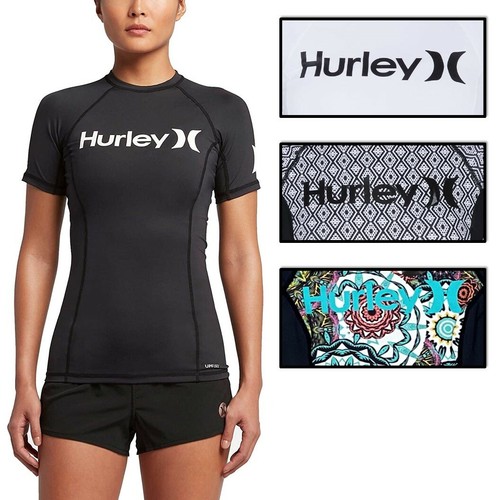 Hurley Women's One and Only Surf Rash Guard Shirt With UPF 50+ Sun