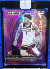 ANTHONY EDWARDS 2020-21 PANINI FLUX TITAN PURPLE PRIZM #5 SEALED AND #’d /25