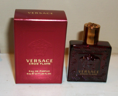 VERSACE EROS FLAME Eau de Parfum 0.17 oz / 5 ml Miniature EDP Men's Splash NIB
