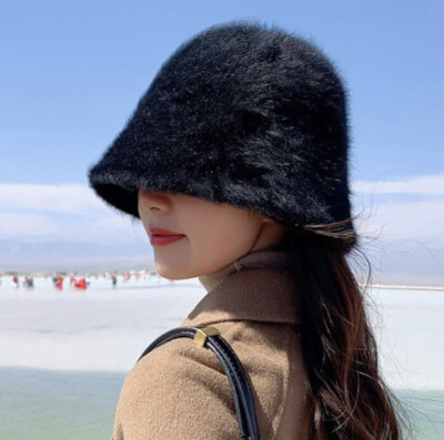 WARMER WINTER TOPF HUT TEDDYHUT RABBIT FAKE FISCHER BUCKET HAT PERFEKT MOLLIG