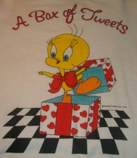 Vintage 80s TWEETY BIRD SWEATSHIRT Warner Bros 1986 " A Box Of Tweets" Sz M