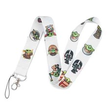 Baby Yoda Cute Character Star Wars Mandalorian White ID Badge Holder Lanyard