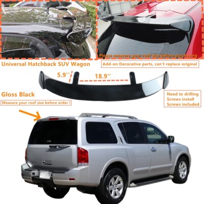 For 2004-15 Nissan Armada Gloss Black GT Style Rear Roof Spoiler Wing Universal