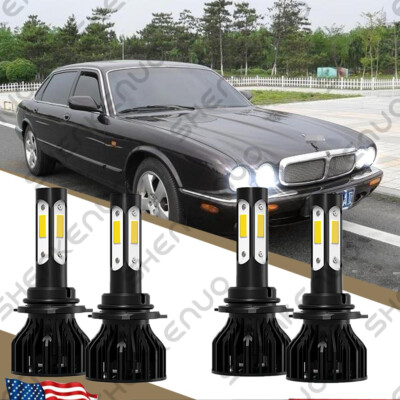 6000K LED Headlight Bulbs for Jaguar XJ6 High & Low Beam 1990-1997 Qty 4