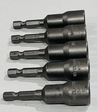 (5) Ivy Classic Magnetic  1/2" Nut Driver / Setter, 2-9/16" Length 1/4" Hex