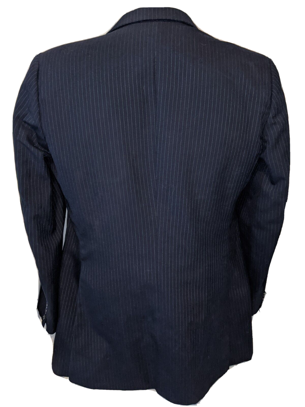 Giacca tuta cappotto sportivo vintage YVES SAINT LAURENT blu navy gessato FRANCIA YSL 40